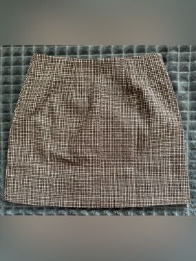 ❤️ Classic Brown Plaid Check Fully Lined Preppy Old Money Look Mini Skirt (B3)